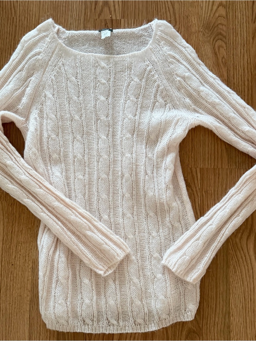 J Crew Light Pink Cable Knit Women's Sweater se L